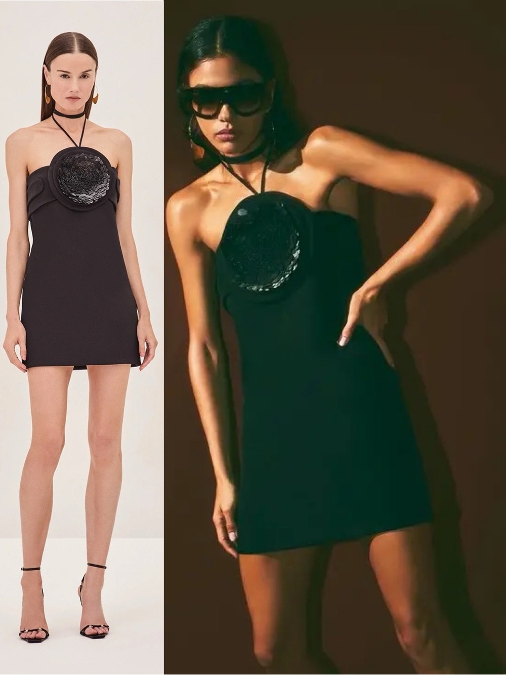 ALEXIS Liss Embellished Halter Neck Mini Dress Black NEW with tags